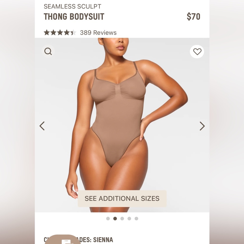 Skims seamless sculpt thing bodysuit